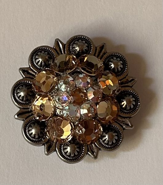 Concho Antique Silver Swarowski Strass AB Champagne in 3 Größen