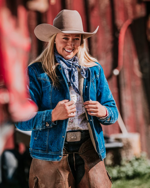 Wyoming Damen Denim Sherpa Lined Jacket