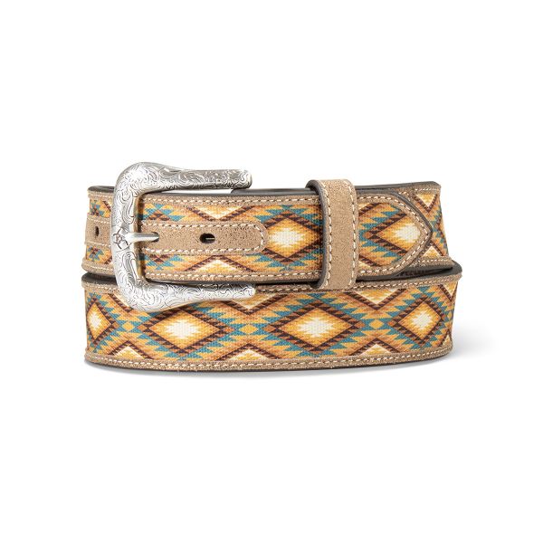 Gürtel Damen, Ariat, Southwest Design, metallic-braun mit Rautenmuster