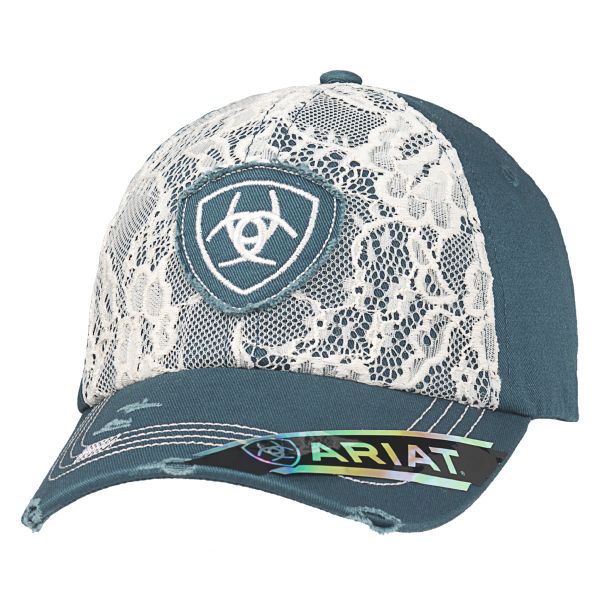 Ariat Damen CAP, mit Spitzen-Overlay,blau
