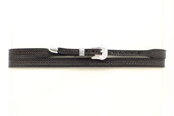 Hutband Herren, mit Basket-Tooling, schwarz