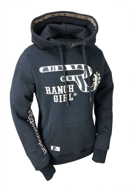 OSWSA RANCHGIRLS HOODED SWEAT "AVA" black | zebra