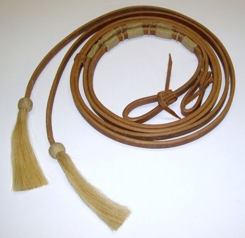 Zügel "EE Tack" Zügel - 5/8 '' - Harness Leder - mit Rawhide & Tassel