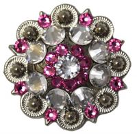 Concho Swarowski Crystal rose, versch. Größen Concho Swarowski Crystal rose, versch. Größen